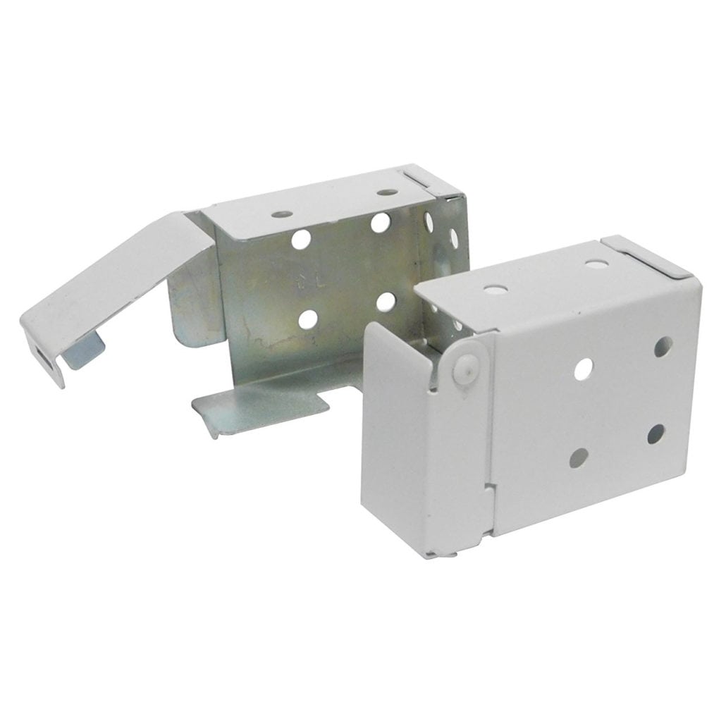 Low Profile Horizontal Mounting Bracket Set (White) | BlindParts.com